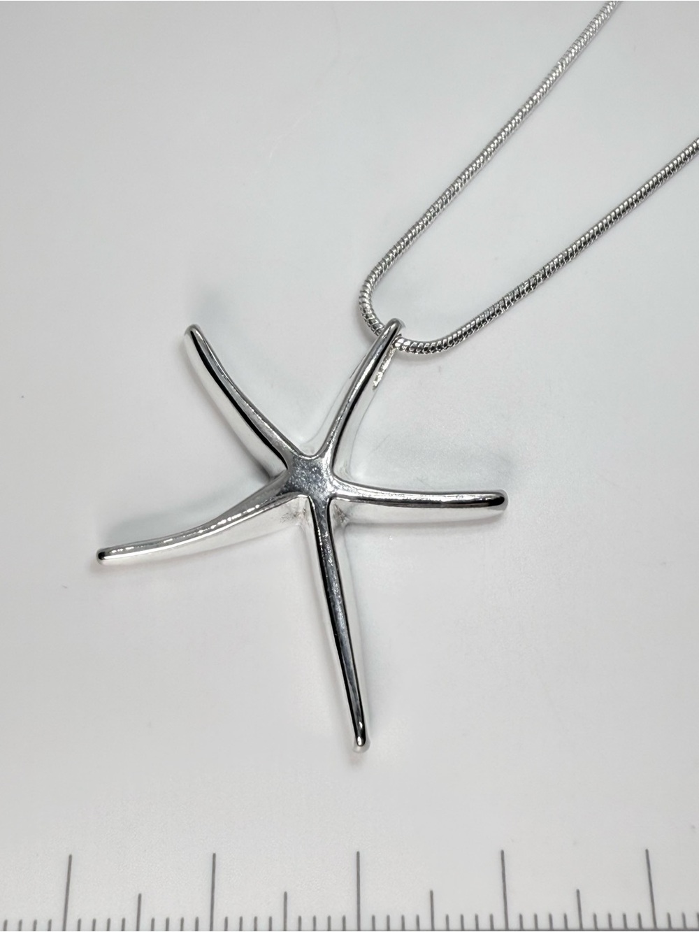 Sterling Silver Starfish Pendant Necklace - Silver
